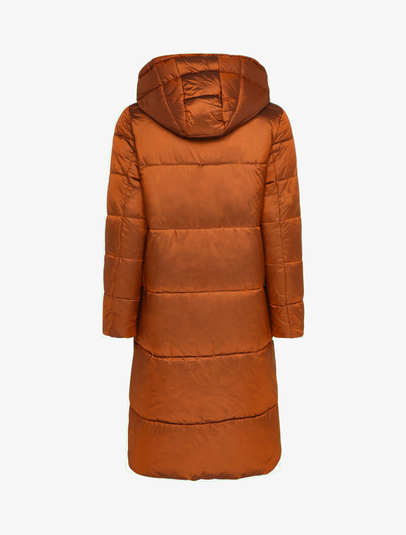 Doudoune longue réversible à capuche - Rouille - 2
