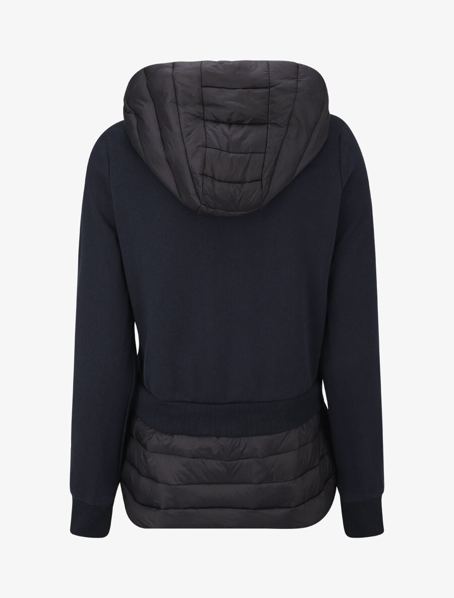 Sweat à capuche bi-matière - Marine - 2