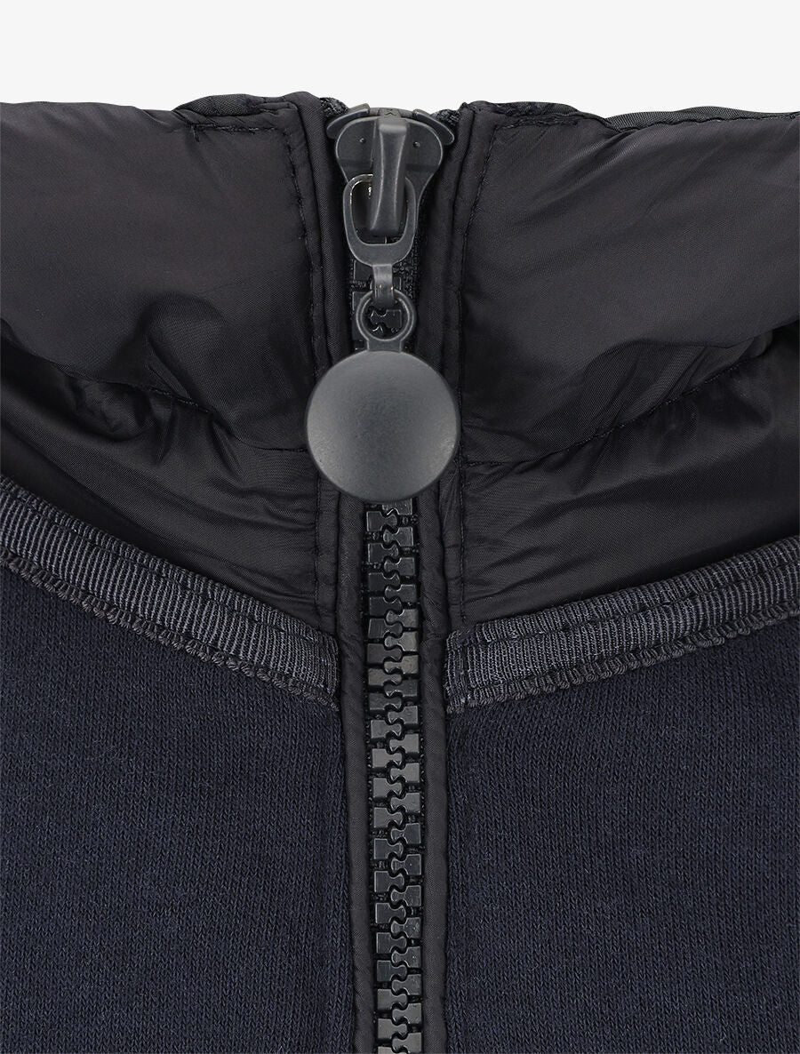 Sweat à capuche bi-matière - Marine - 3