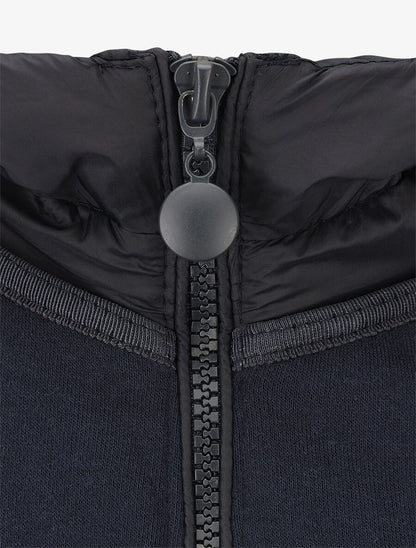 Sweat à capuche bi-matière - Marine - 3