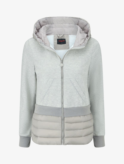 Sweat à capuche bi-matière - Gris clair - 4