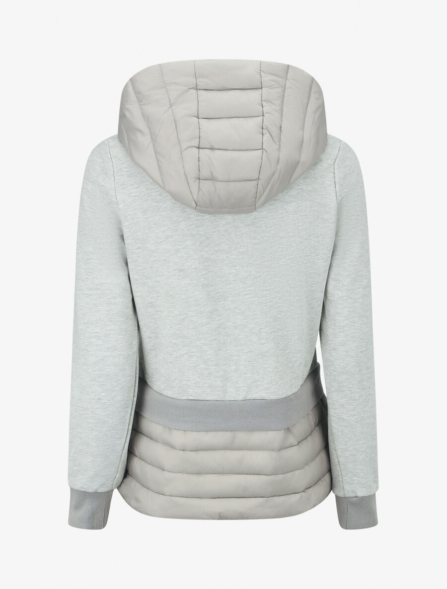 Sweat à capuche bi-matière - Gris clair - 2