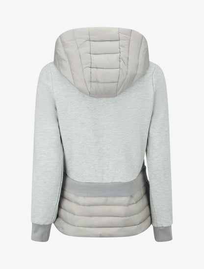 Sweat à capuche bi-matière - Gris clair - 2