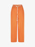 Pantalon droit taille haute élastiquée - Orange - 4