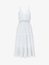 Robe longue unie à broderies - Blanc - 4