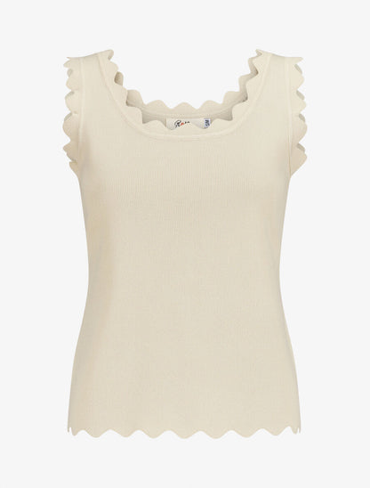 Top en maille sans manches - Beige - 1