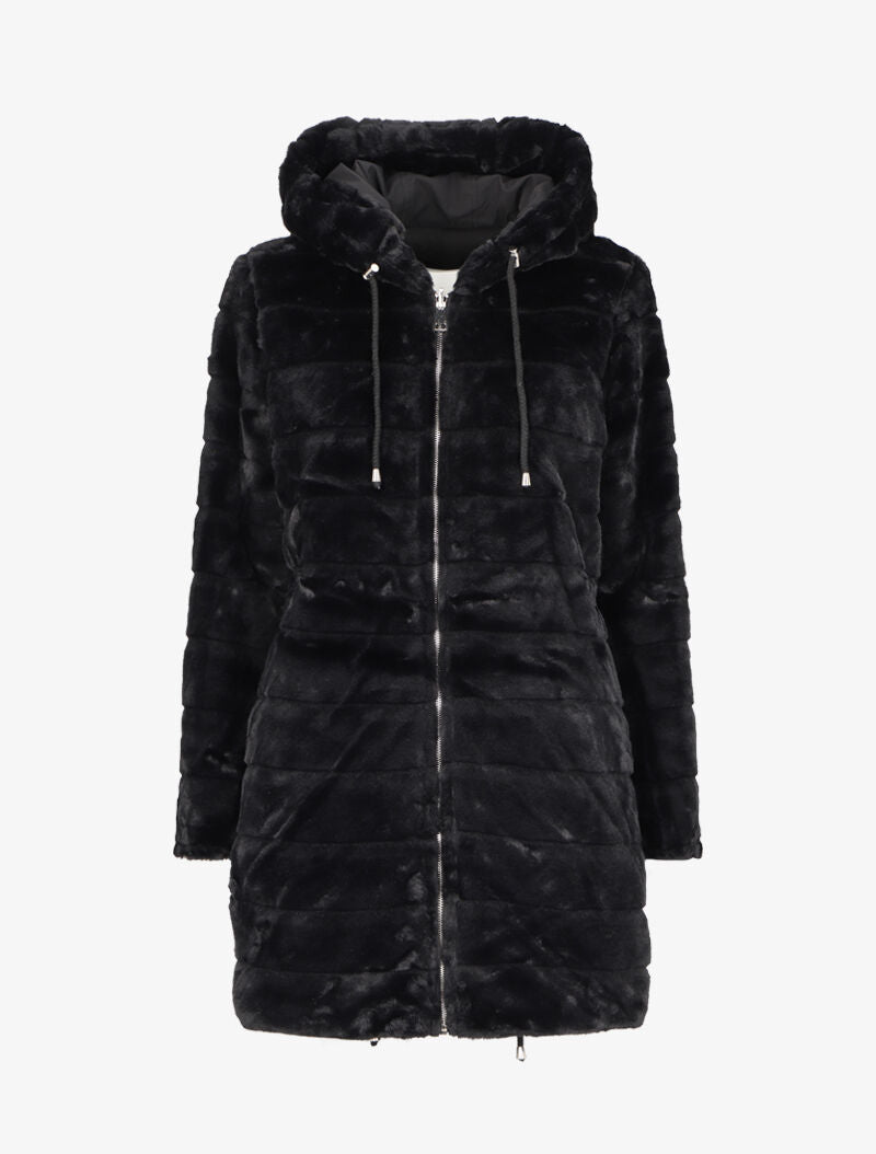 Manteau réversible à capuche - Noir - 3
