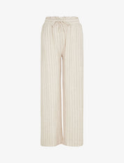 Pantalon ample élastiqué à rayures - Beige - 4
