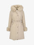 Parka à bords en fourrure synthétique amovible - Beige - 7