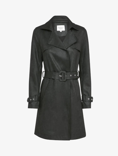Trench mi-long ceinturé - Noir - 3