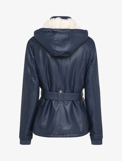 Parka fourrée en simili - Marine - 2
