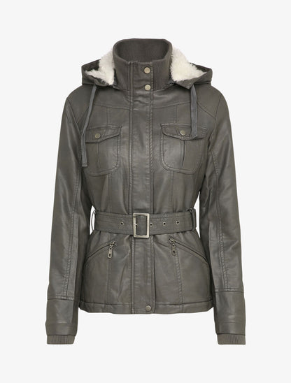 Parka fourrée en simili - Gris - 4