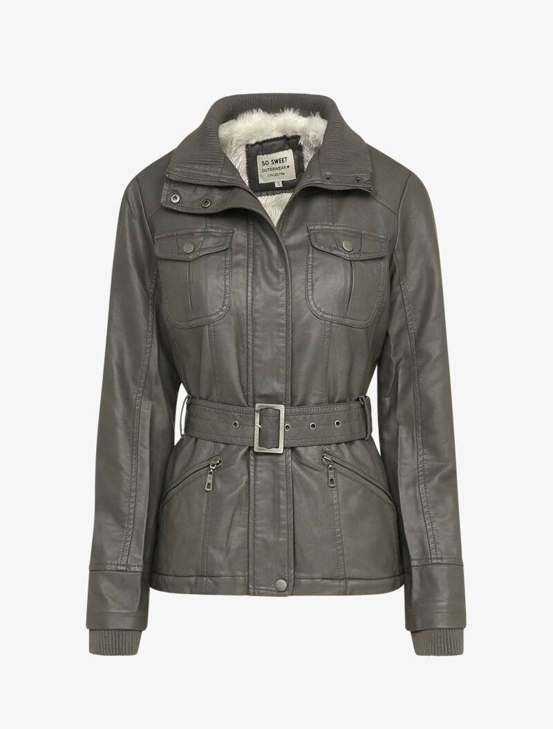 Parka fourrée en simili - Gris - 3