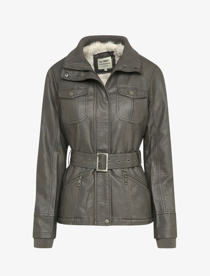 Parka fourrée en simili - Gris - 3