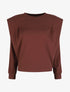 Sweat ample à épaulettes - Marron - 4