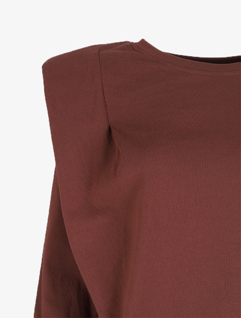 Sweat ample à épaulettes - Marron - 3