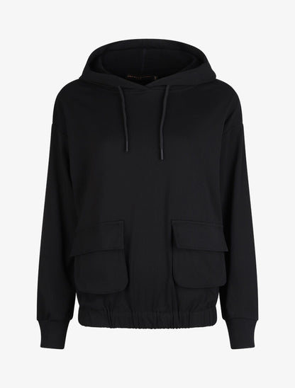 Sweat cargo à capuche - Noir - 1