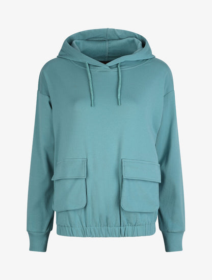 Sweat cargo à capuche - Vert - 1