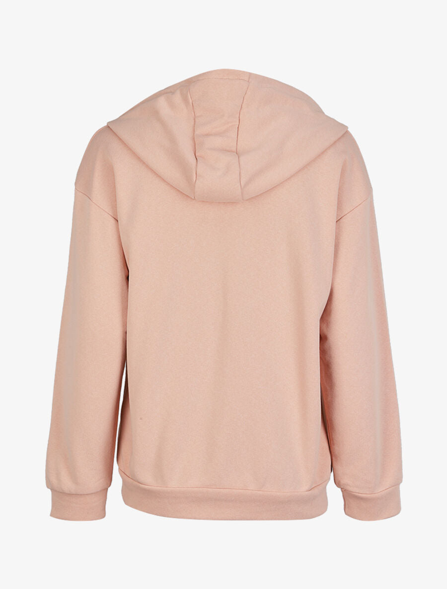 Sweat à capuche zippé - Rose - 2