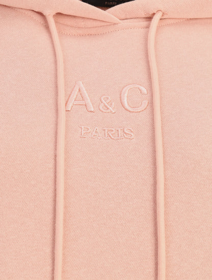 Hoddie oversize à capuche et logo brodé - Rose - 3