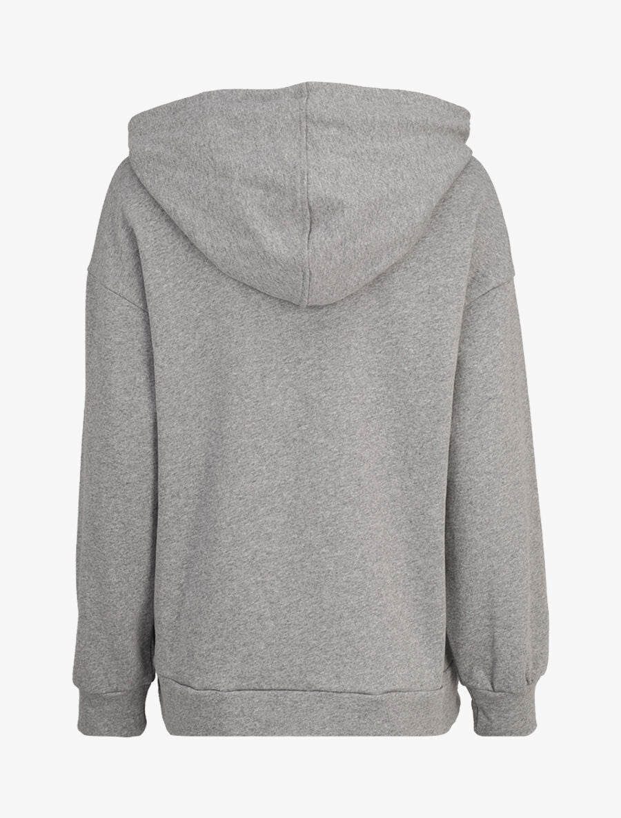 Hoddie oversize à capuche et logo brodé - Gris chiné - 2