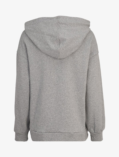 Hoddie oversize à capuche et logo brodé - Gris chiné - 2