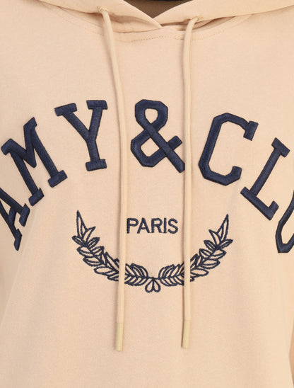 Robe sweat-shirt à logo brodé - Beige - 3