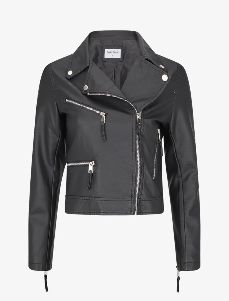 Perfecto court en simili - Noir - 6
