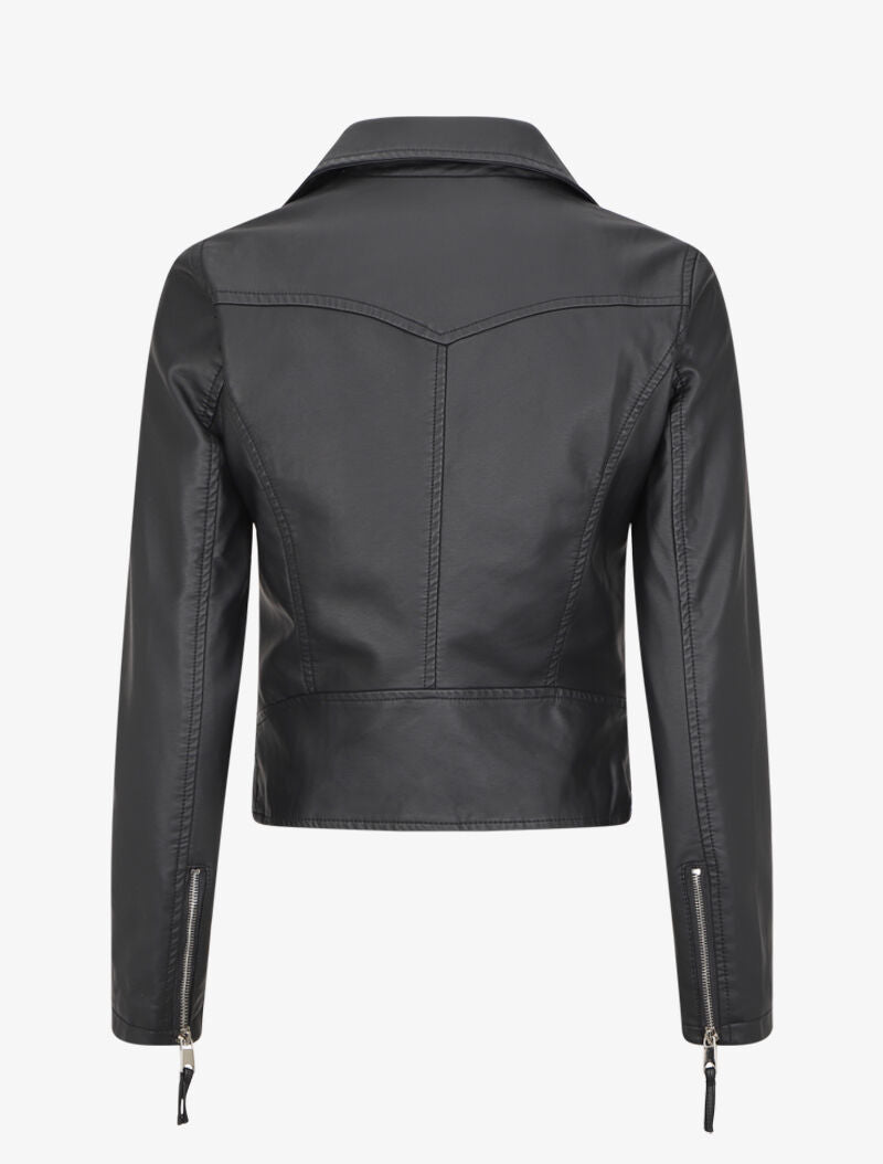 Perfecto court en simili - Noir - 2