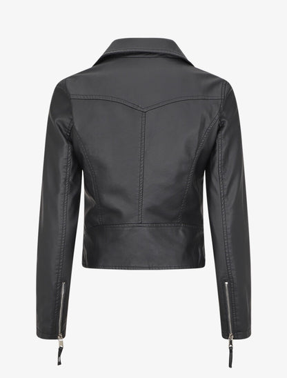 Perfecto court en simili - Noir - 2
