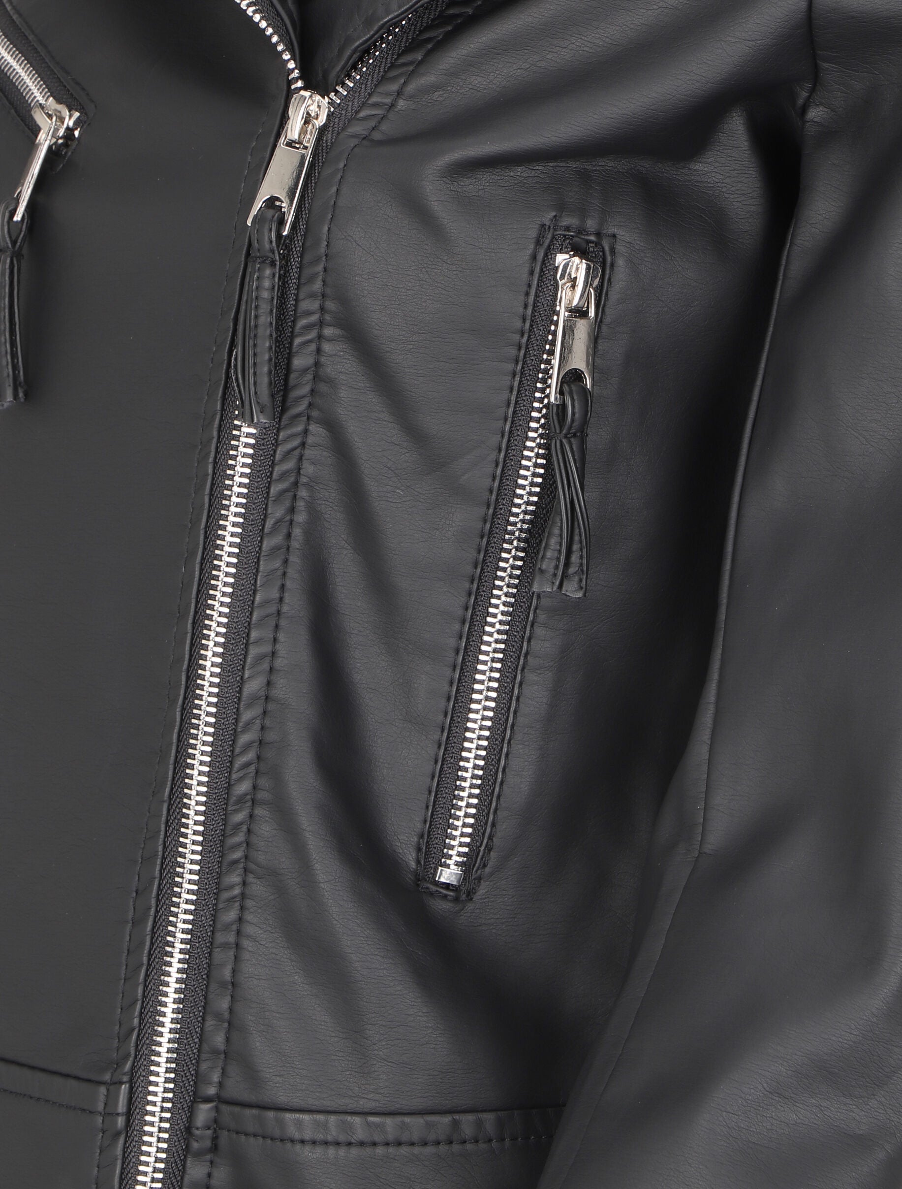 Perfecto court en simili - Noir - 3