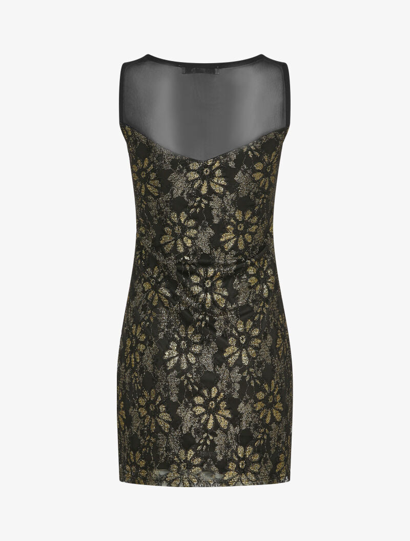 Robe moulante en dentelle irisée - Noir - 2