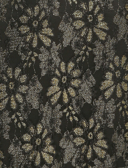 Robe moulante en dentelle irisée - Noir - 3