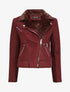 Veste fourrée à coutures contrastantes - Lie de vin - 1
