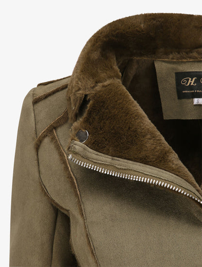 Veste fourrée à sangles - Kaki - 3