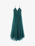 Robe de soirée évasée à paillettes - Vert canard - 4