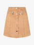 Mini-jupe boutonnée en suédine - Beige - 4
