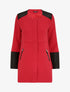 Manteau droit à empiècements en simili matelassé - Rouge - 4