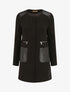 Manteau droit à poches plaquées en simili - Noir - 4