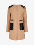 Manteau droit à poches plaquées en simili - Beige - 1