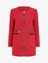 Manteau droit à poches décoratives - Rouge - 1