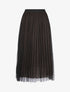 Jupe midi taille haute en tulle - Noir/or - 4