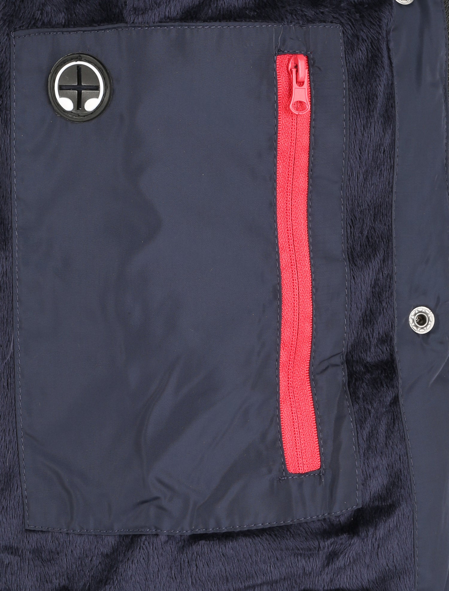 Doudoune fourrée à coutures en V - Marine - 3