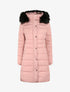 Doudoune cintrée à capuche à détail fausse fourrure - Rose poudré - 4