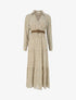 Robe longue à imprimé pensées sauvages - Beige - 4