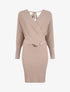 Robe cotelée à ceinture à détail chaîne - Beige - 1
