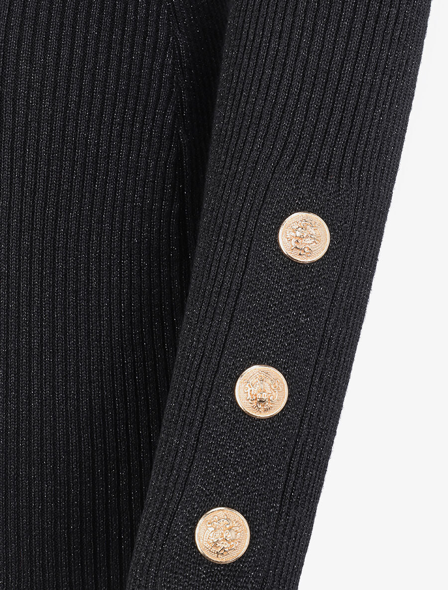 Robe pull irisée à col roulé - Noir - 4
