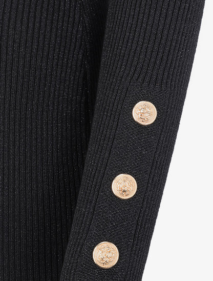 Robe pull irisée à col roulé - Noir - 4