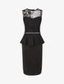 Robe péplum à buste en crochet - Noir - 1