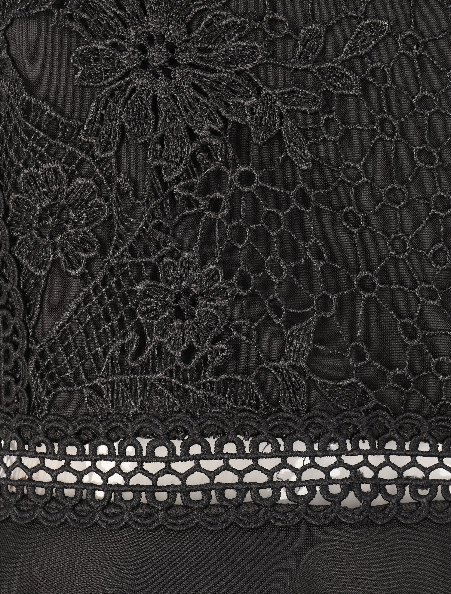 Robe péplum à buste en crochet - Noir - 3